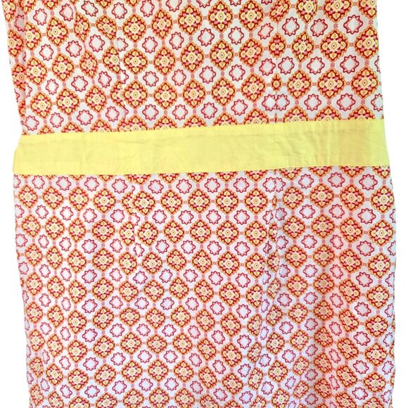 Island Republic Womens Sleeveless Buttton Front Belted Dress Large Yellow Orange - Picture 9 of 16